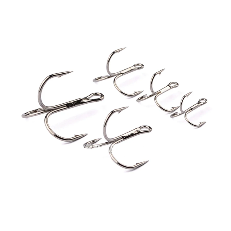 Anzuelos de pesca triples de níquel, anzuelos de púas de acero de alto carbono, súper afilados, accesorios de aparejos de mar con caja, 20 piezas - imagen 2
