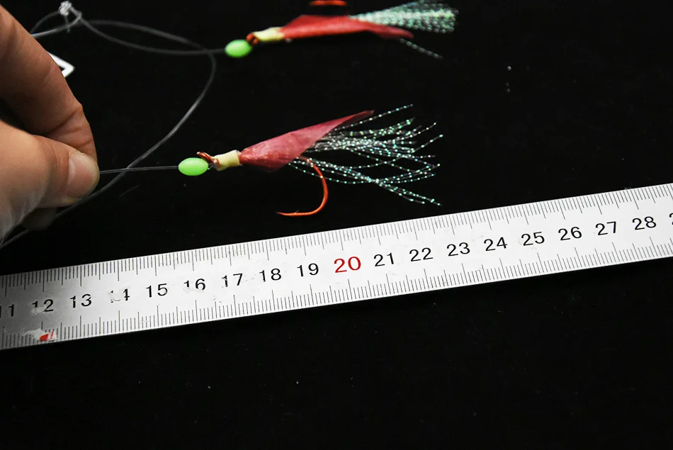 2 bolsas HOOK tamaño 22 plataformas sabiki de piel de pescado, anzuelos de aparejo señuelo cebo, anzuelo de gran tamaño para pesca grande - imagen 5