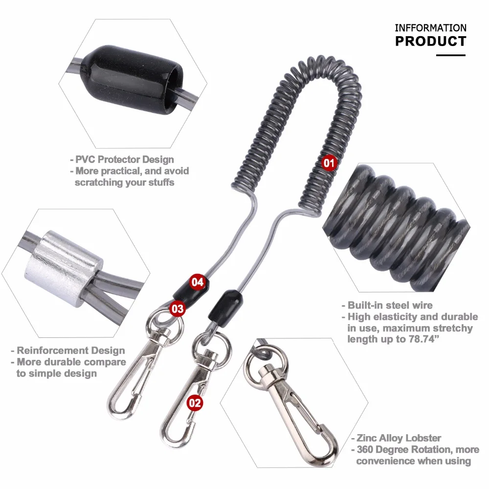 Red de pesca con mosca de nailon Goture, red de aterrizaje, trampa para peces + hebilla magnética + cordón (cuerda de seguridad) + hebilla de 8 formas - imagen 5