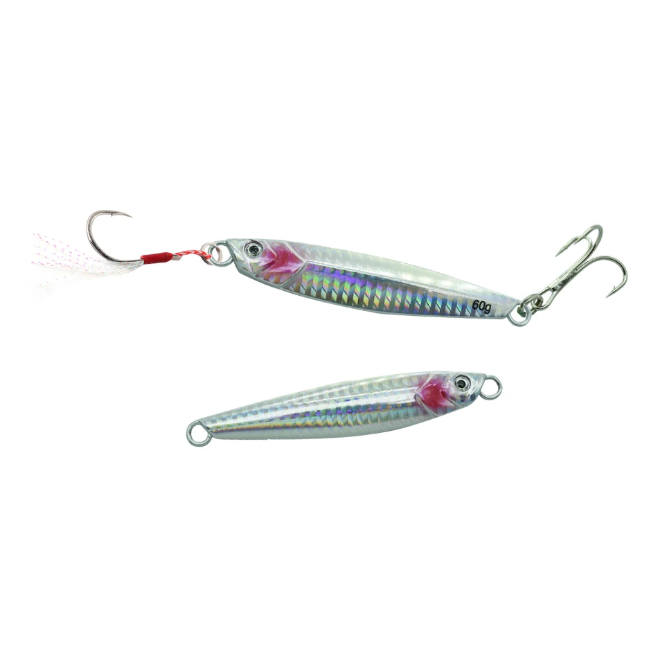 Señuelo de metal para pesca jigging, cebo duro, cuchara giratoria, aparejos artificiales con gancho, 40g, 60g, 1 unids/paquete - imagen 4