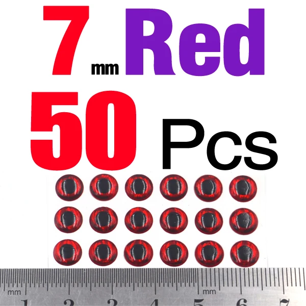 7mm Red 50Pcs