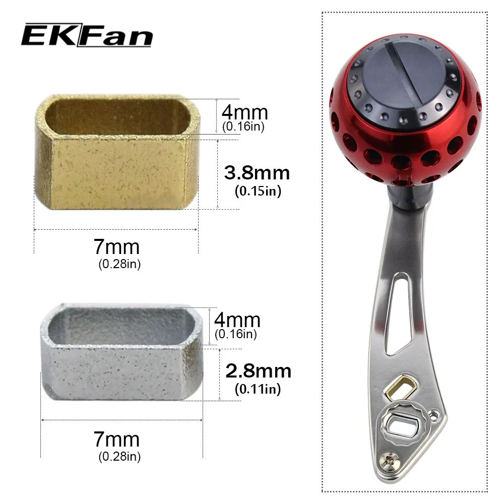 EKFan 1 Uds 7*4mm Daiwa a Shimano adaptador de tubo de mango de carrete de pesca para cambio de agujero de montaje 8*5MM a 7*4mm funda de agujero - imagen 3