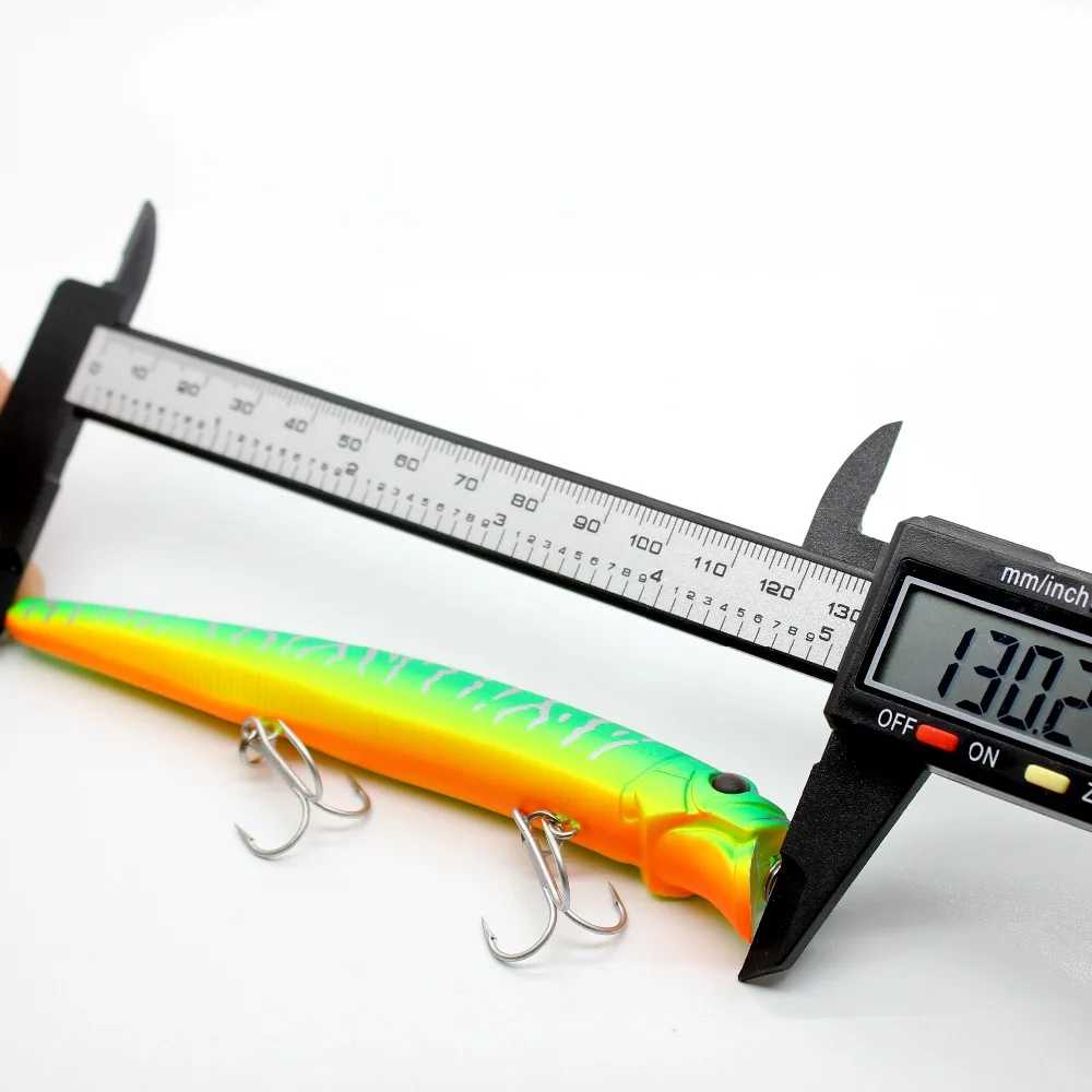 AOCLU Wobbler flotante de 13cm y 21g, cebo duro para pececillos, señuelo de pesca de lubina fresca, gancho Hybird VMC, imán de transferencia de peso, buceo poco profundo - imagen 5