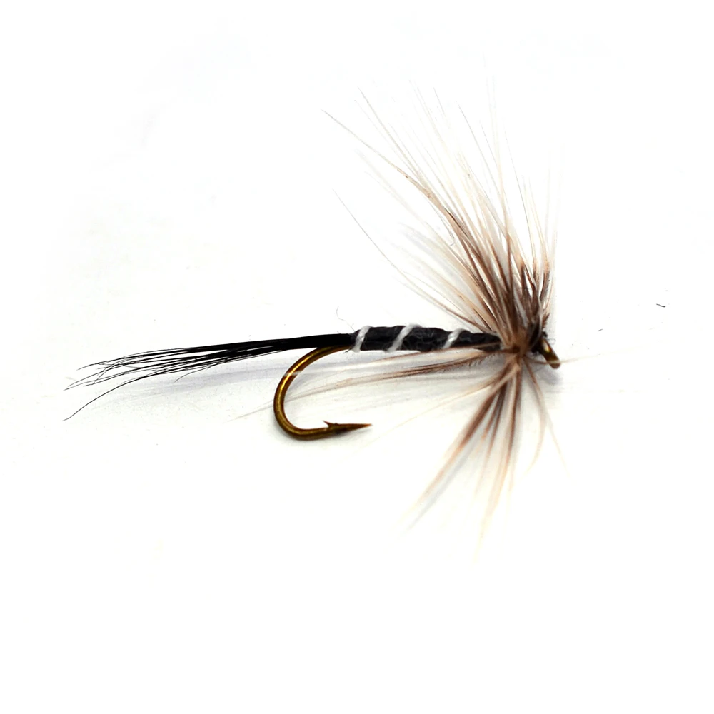 MNFT Mosca seca negra Mosquito Cebra para trucha – Imitación - imagen 3