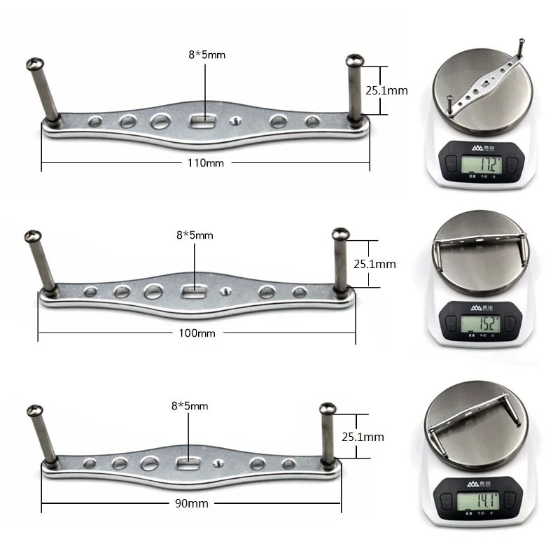 KAWA mango de carrete recto de pesca, aleación de aluminio de pesca de balancín, accesorio de carrete de pesca de alta calidad, tamaño de agujero 8x5mm - imagen 5