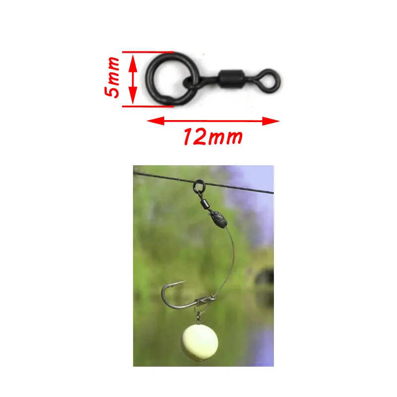 Bimoo 10 unids/pack aparejos de pesca de carpa Micro gancho anillo giratorio Chod Rig Multi Rig libre giratorios pesca gruesa - imagen 3