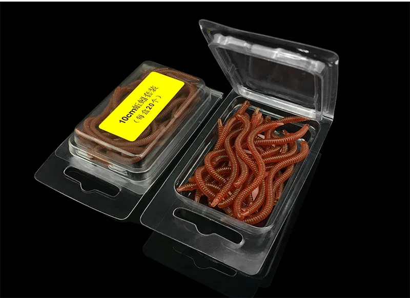 Señuelo Artificial de silicona para pesca de lombriz de tierra, cola larga, gusano de sangre, cebo suave, para Río, Arroyo, lago, gusanos de agua dulce, 40 Uds. - imagen 5