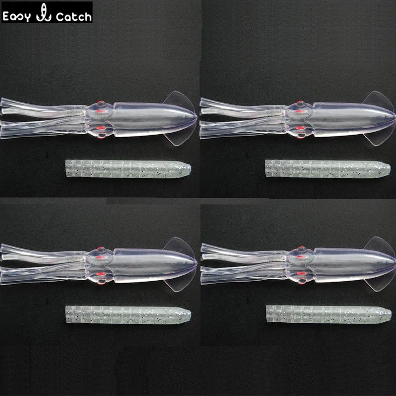 Señuelos de Pesca de calamar, anzuelos artificiales luminosos, de plástico PVC suave de colores mezclados, 7,5 cm, 20 Uds. - imagen 2