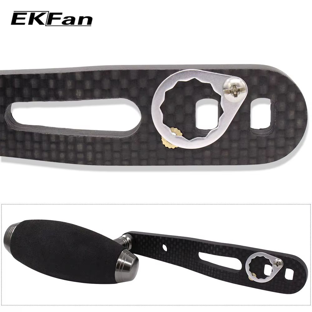 EKFan Mango de Carrete Fibra Carbono Diseño Forma Doble - imagen 4
