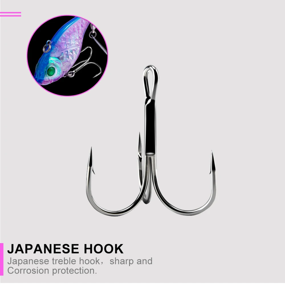 Hunthouse-señuelo de pesca giratorio VIB 2019, cebo duro para pesca de perca, Lucio, 5/6cm, 15/21/28g, transparente con ojos 3D - imagen 5