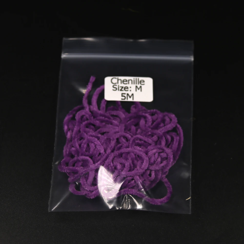 Bimoo-Materiales de atado de moscas de 3mm de ancho, chenilla para Woolly Bugger Streamer, gusano, trucha, Señuelos de Pesca, Material de atado, 5 m/bolsa - imagen 2