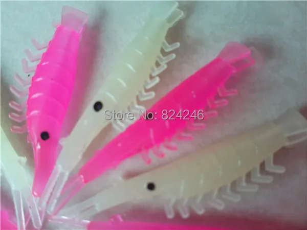 JYJ-señuelo de pesca artificial suave, cebo de camarón pequeño, luminoso, 100 cm, 4,0 pcsX - imagen 5