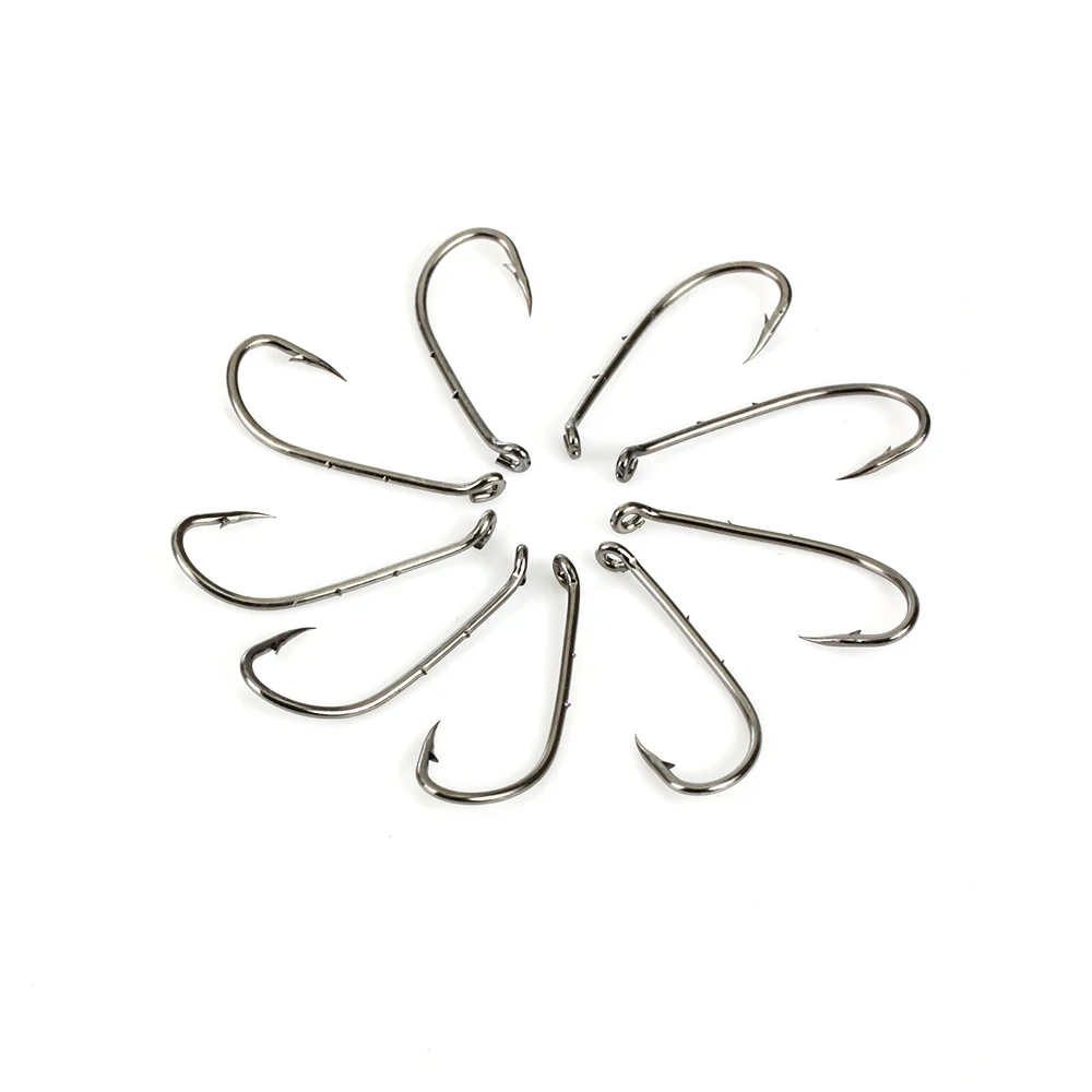 FISH KING-anzuelos de pesca de acero con alto contenido de carbono, señuelo suave con púas individuales, accesorios de pesca, 5-10 piezas, 5/0 #-9 # - imagen 4