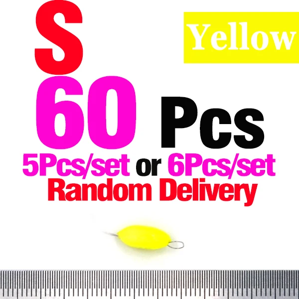 60Pcs  Yellow  S