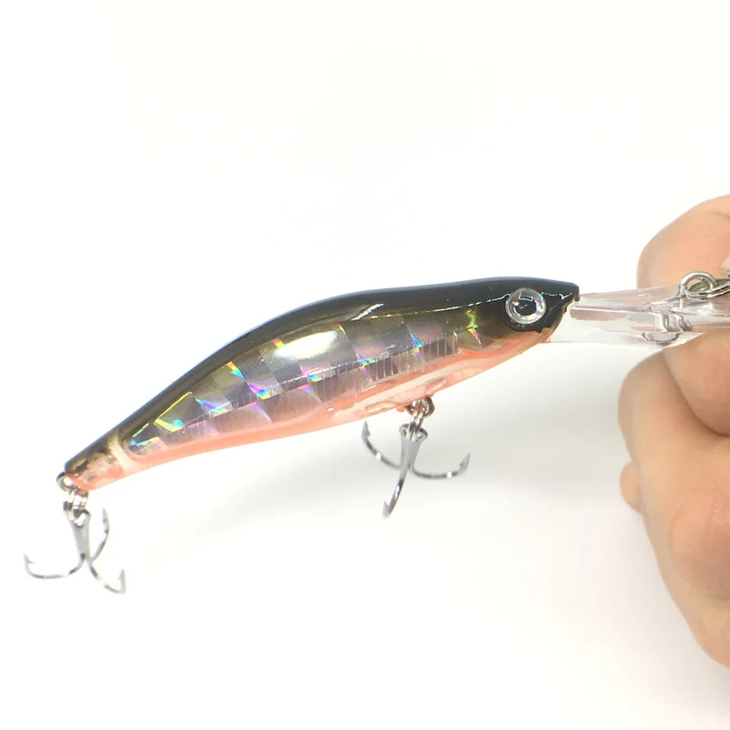 Señuelo de pesca de pececillo lento que se hunde con láser, 10cm, 8g, Wobbler, pesca con mosca Artificial, cebo duro, pesca de carpa, Crankbait, 1 Uds. - imagen 4