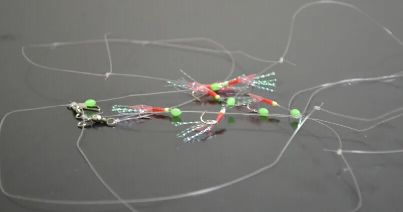 Anzuelo de cuerda con brillo rojo, señuelo de pesca con mosca nocturna, Japón, luminoso - imagen 3