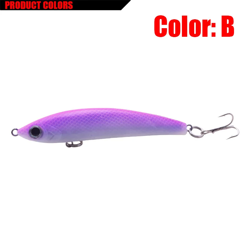 Cebos de silicona de lápiz que se hunden, 80mm, 14,5g, Wobblers, señuelo de pesca Artificial, coloridos ojos 3D, aparejos de pesca reflectantes, 1 ud. - imagen 5