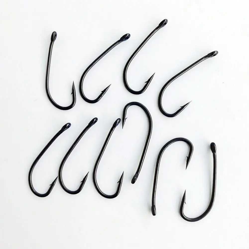 1000 Uds. Anzuelo de carpa con revestimiento anticorrosión, anzuelos de púas con ojos circulares, cabezal de Jigging de vástago largo para Pesca de carpa - imagen 5