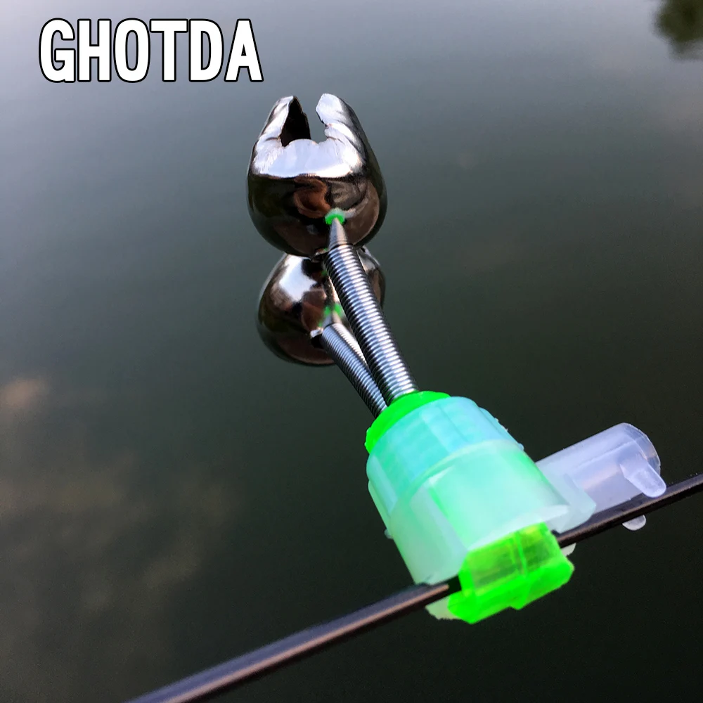 Cascabeles de alarma de picadura de pescado, 2 piezas, caña de pescar de acero inoxidable duro - imagen 3