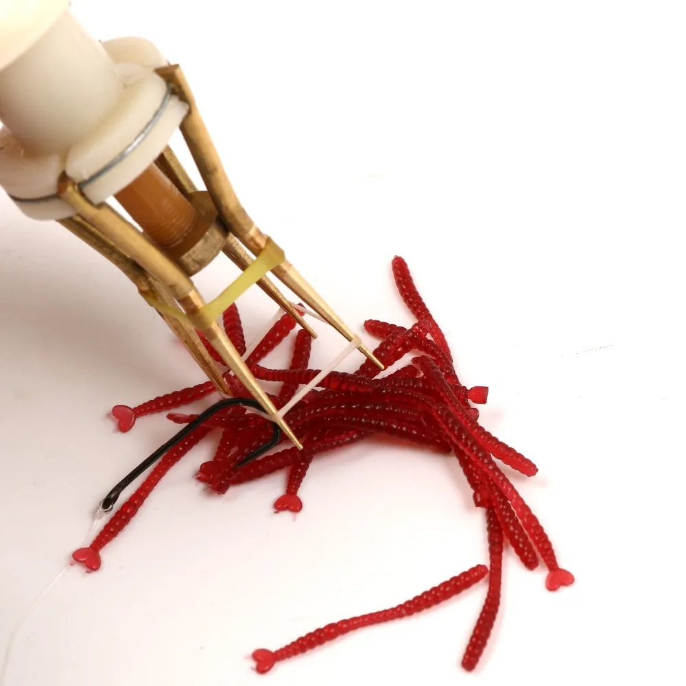 Clip de gusano de sangre de cobre Maximumcatch, herramienta de cebo de 3 piezas para aparejos de pesca de lombriz de tierra - imagen 4