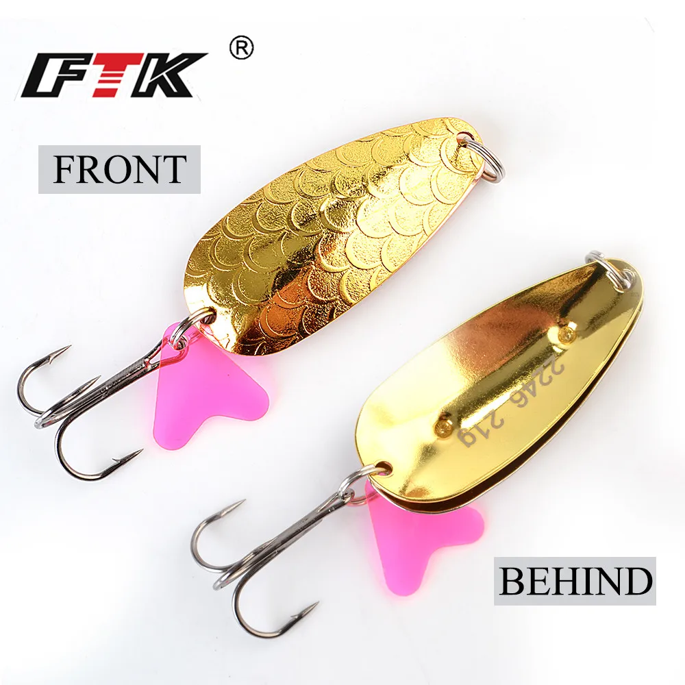 FTK-señuelo de pesca de Metal, cebo giratorio de 21g, 30g, 35g, doble cuchara con gancho triple, cebo duro para pesca de Lucio, 1 unidad