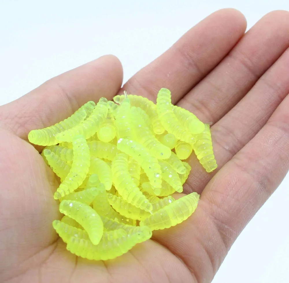 ¡Promoción de marca! ¡Gran venta! Juego de Señuelos de Pesca, cebos blandos con olor a gusanos, camarones brillantes, 2cm, 0,3g, 50 unidades - imagen 3