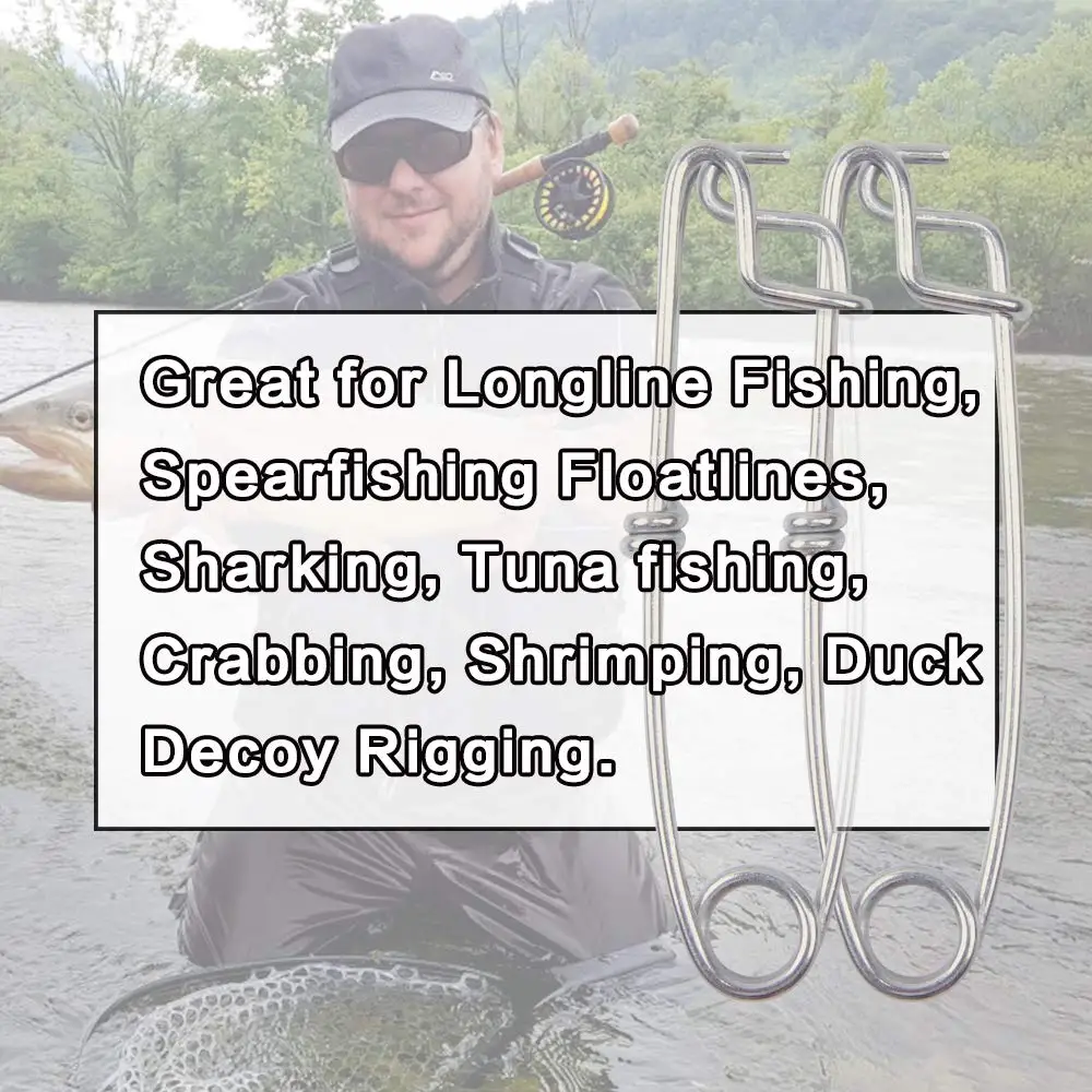 Ganchos a presión de acero inoxidable, gancho giratorio de pesca de alta resistencia, línea de flotación, Conector de pesca fuerte, 10 Uds. - imagen 4