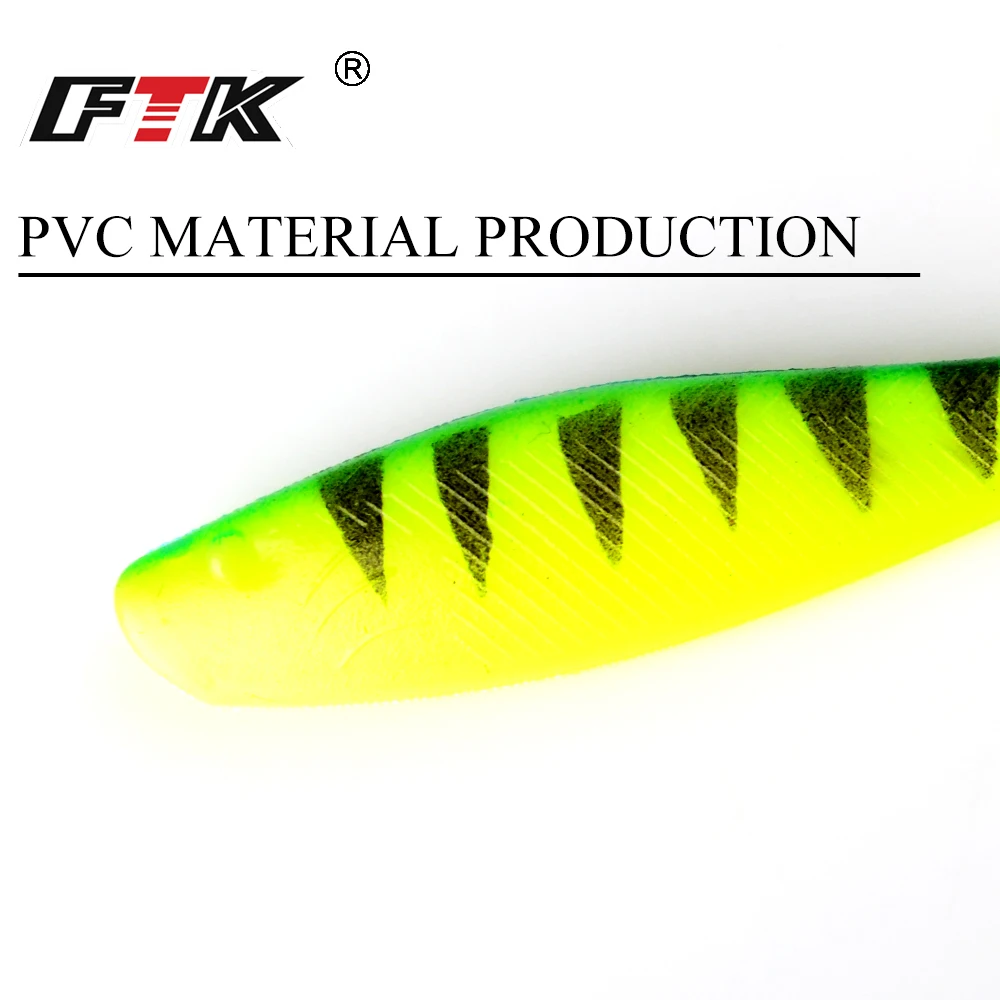 FTK 5 uds señuelo suave Señuelos de Pesca cebos de natación señuelo de Jigging lubina fácil Artificial Popper señuelo Soft Wobblers 3D sacudir cola de pez T - imagen 3