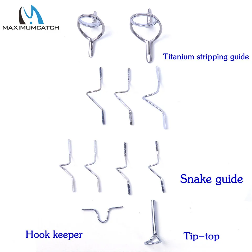 Juego de guías de caña de pescar Maximumcatch para construcción de caña de pescar de 9 pies, 4WT a 10WT, titanio o cromo duro, 11 Uds., accesorio de pesca con mosca - imagen 4