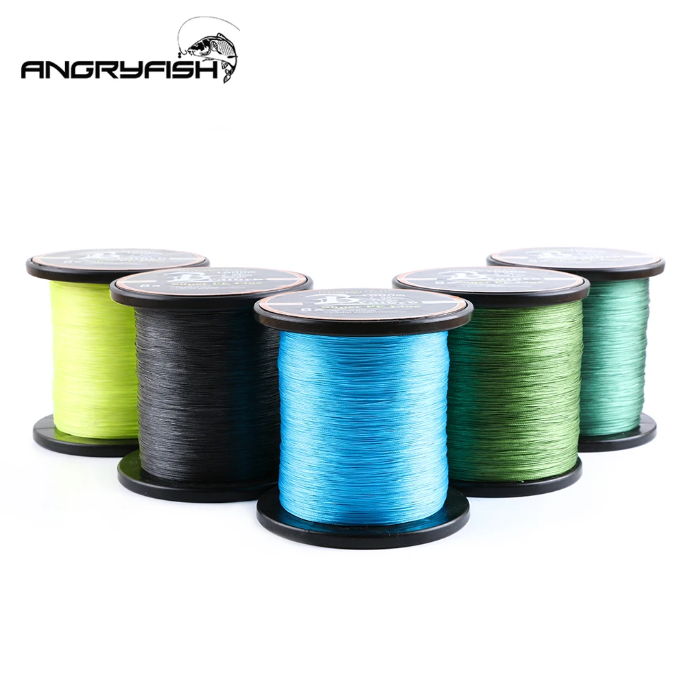 Angryfish venta al por mayor 1000 metros 8x hilo de pescar trenzado 8 colores súper multifilamento PE línea de pesca para pesca en agua salada - imagen 4