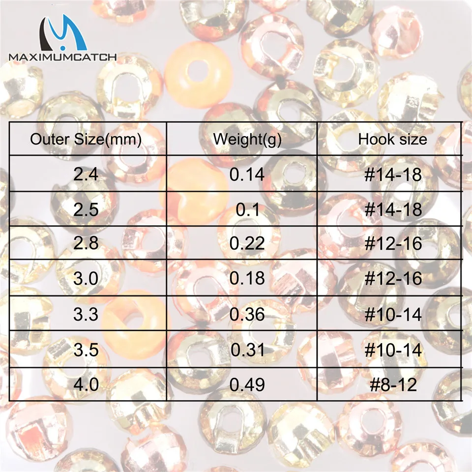 Maximumcatch 25 cuentas de tungsteno ranuradas 2,4-4,0mm cuentas para atar moscas de ninfa materiales para atar moscas multicolores - imagen 3