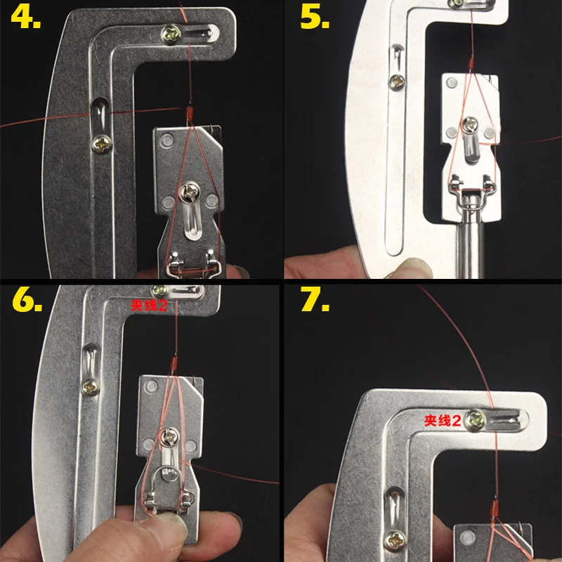 JOSBY-gancho de pesca semiautomático de acero inoxidable, dispositivo de atado, herramienta, accesorios de pesca, 1 unidad - imagen 5