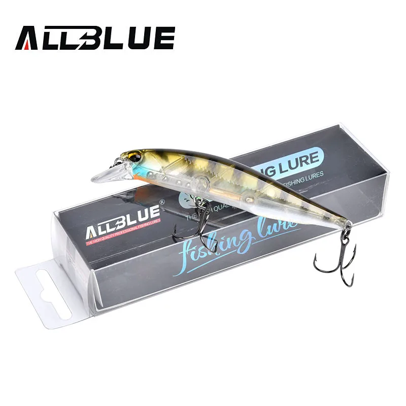 ALLBLUE-señuelo de pesca profesional JERKBAIT 100SR, anzuelos MUSTAD de 100mm, 14,1g, flotante, Wobbler, Minnow, 0,8-1,2 m - imagen 5