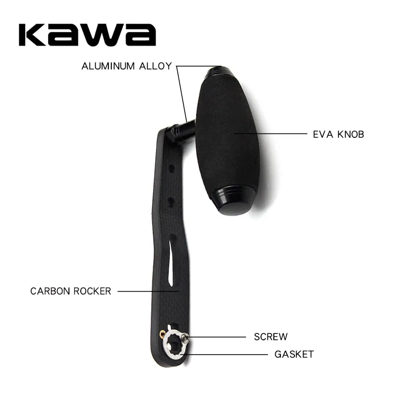 Kawa balancín de pesca de nuevo diseño, rueda de arrastre, alto carbono, agujeros dobles, mango de carrete de pesca para carrete - imagen 3