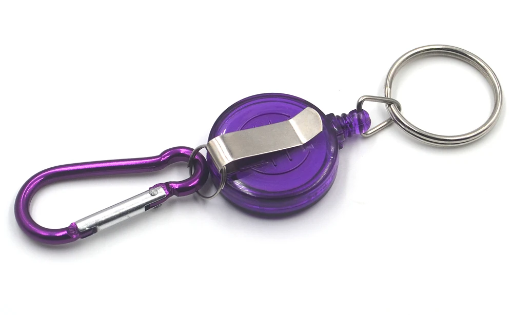 MNFT 2 uds herramienta de pesca con mosca Zinger Retractor tapón soporte Pin en carrete retráctil insignia llavero cordón de nailon - imagen 3