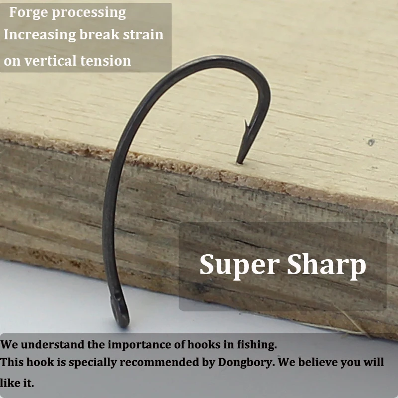 Anzuelo de pesca de carpa con revestimiento de PTFE, anzuelos de carpa de acero al carbono, negro mate con Micro púas, apto para competición, 10 Uds. - imagen 3