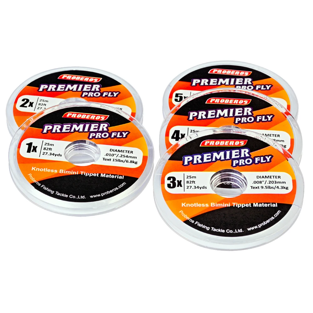 Proberos-línea de pesca con mosca de la serie PRO BEROS, líder de línea de mosca, 25M/82 pies, 0X-5X, 10 piezas - imagen 5