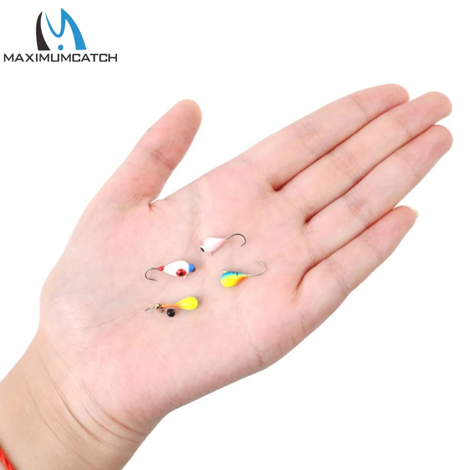 Maximumcatch 5 piezas 0,42g-1,90g cabeza de plantilla de pesca en hielo de tungsteno 11mm-17mm 16 #   14 #   12 #   Cebo de pesca en hielo de invierno con anzuelo japonés - imagen 4