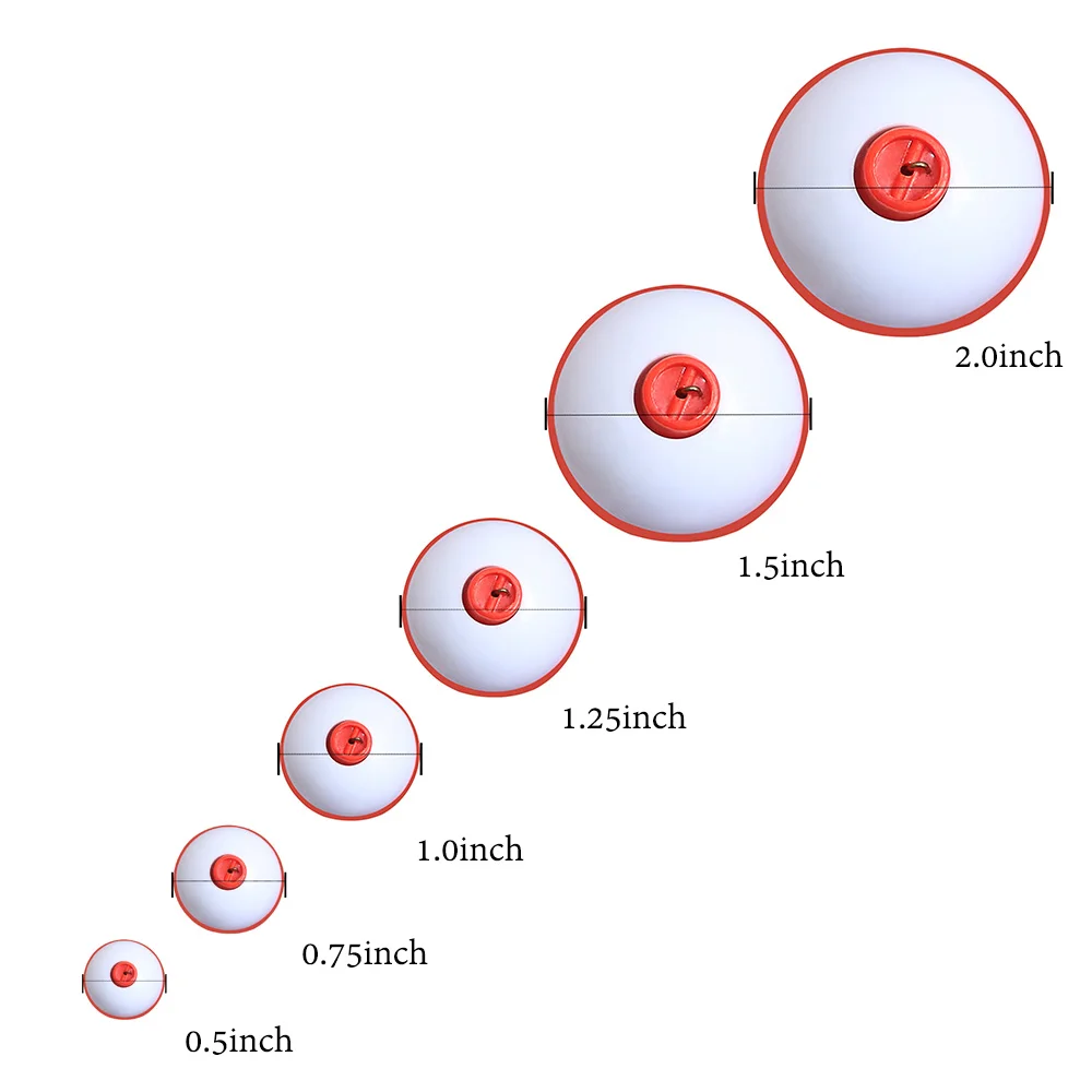Hyaena 5 piezas flotador de pesca Bobbers Snap plástico duro Botón de empuje mar pesca redondo boya flotador Bobber - imagen 4