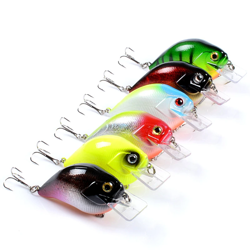 Señuelos de Pesca piezas Crankbait, Wobblers de 7,5 cm/15g, ojos 3D, flotante, de plástico Artificial, cebo duro para lubina, aparejos de Pesca