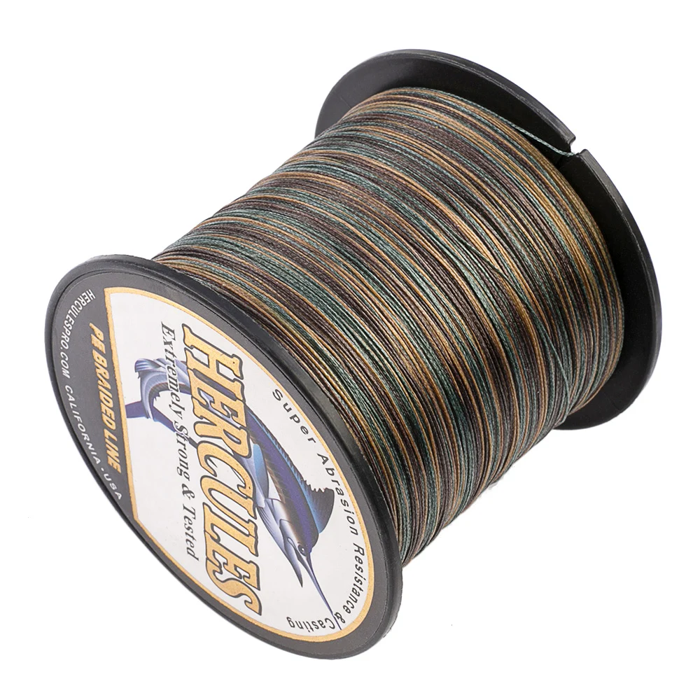 Hercules-sedal de Pesca de carpa, 8 hebras, PE trenzado, 100M, 300M, 500M, 1000M, 1500M, 2000M, pesca de camuflaje tejido de agua salada - imagen 4