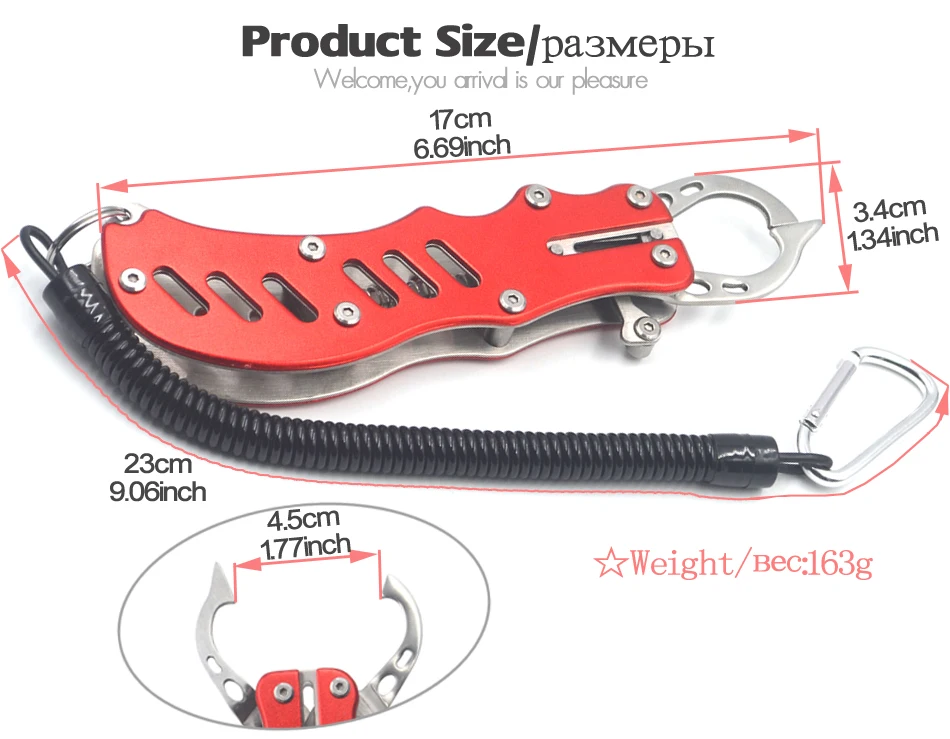 MNFT-empuñadura de labio de pescado compacta portátil, empuñaduras de acero inoxidable, herramientas de aparejos de pesca de agua salada marina, 1 Uds. - imagen 3