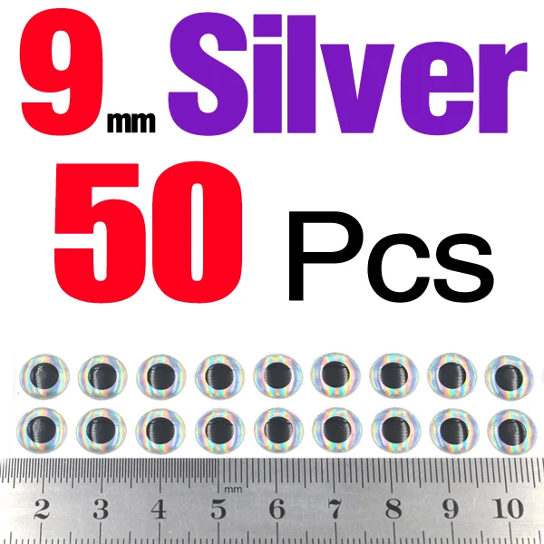 9mm Silver 50Pcs