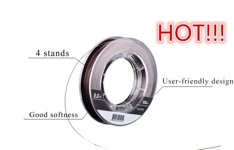 Mavllos-Hilo de pescar con núcleo de acero, línea de pesca de PE trenzada de 4 hebras, superfuerte, multifilamento, 10- 90lb - imagen 3