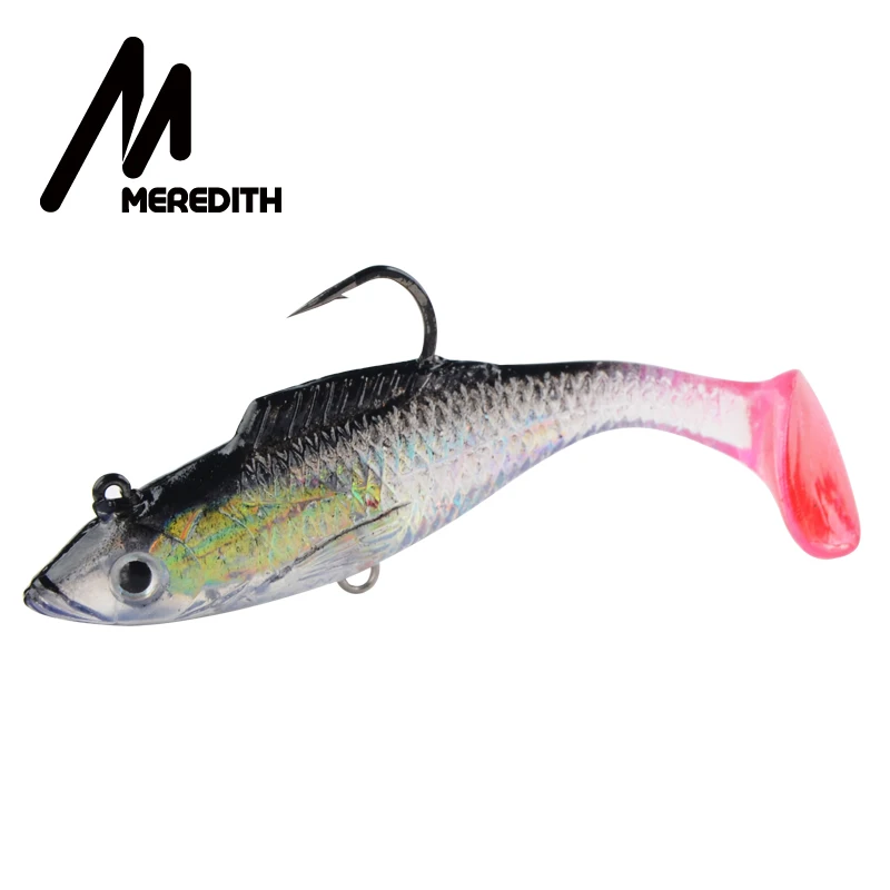 Meredith-Señuelos de pesca DD pequeños, cola en T, suave, un solo anzuelo, cebo Wobblers artificiales, 70 mm, 8,5 G, 5 piezas - imagen 3