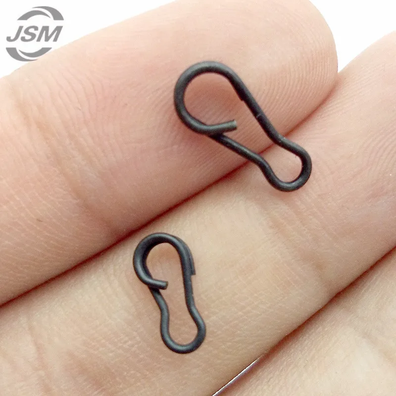 JSM-conector de broches de pesca de carpa, anzuelo único tipo B, accesorios de pesca de carpa, color negro mate, 100 Uds. - imagen 3