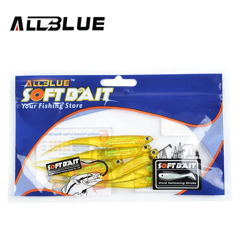 ALLBLUE-señuelo suave de 2,8g/95mm para Sábalo, gusano, Swimbaits Jig Head, señuelo suave, cebo de pesca con mosca, 6 unids/lote - imagen 5