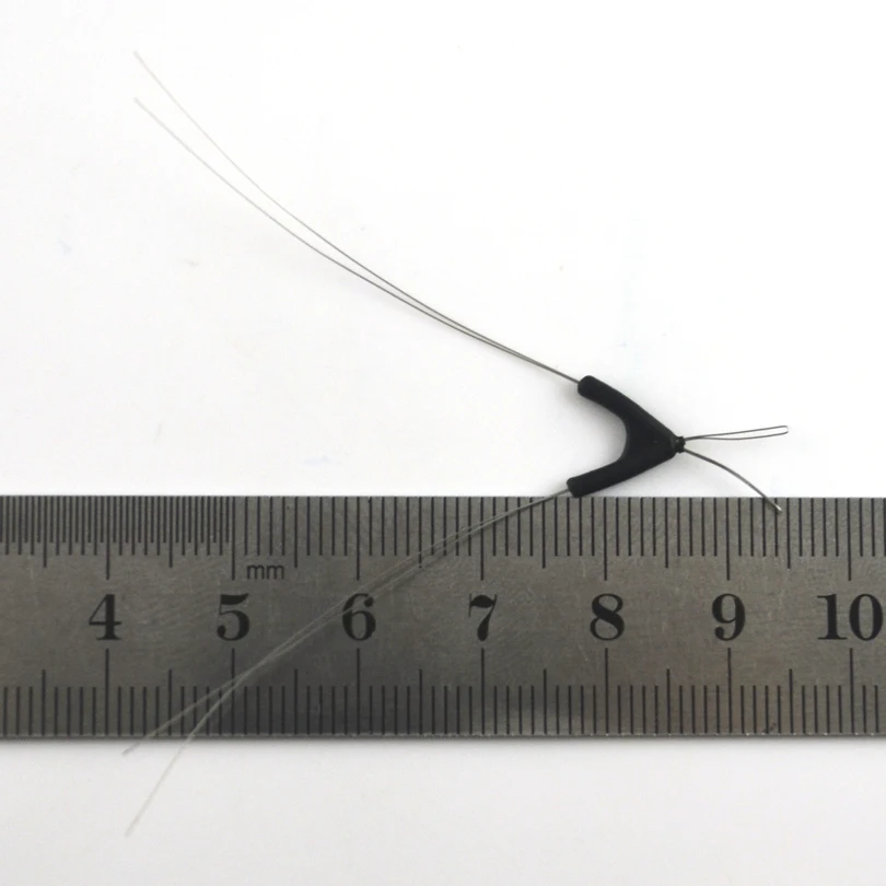 MNFT 50 Uds ganchos dobles línea de pesca dispositivo de bifurcación espacio bifurcación ocho tipos línea de frijol espacial herramienta de atado giratorio - imagen 4