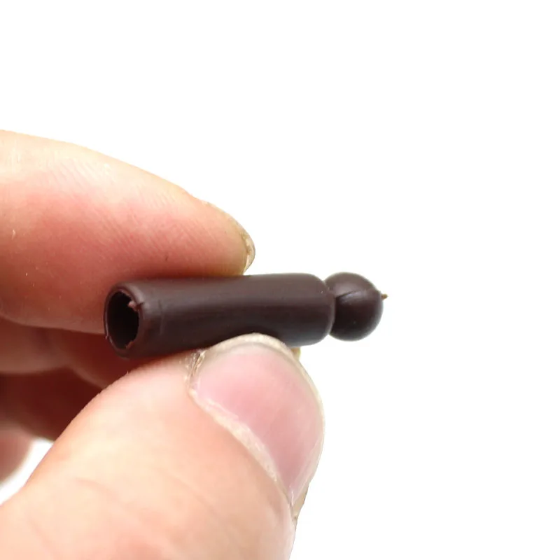 20 piezas cuentas de búfer de helicóptero Chod, Mini cuentas de búfer encubiertas de goma marrón, manga antienredos, carpa, orada, Tench, pesca gruesa - imagen 5