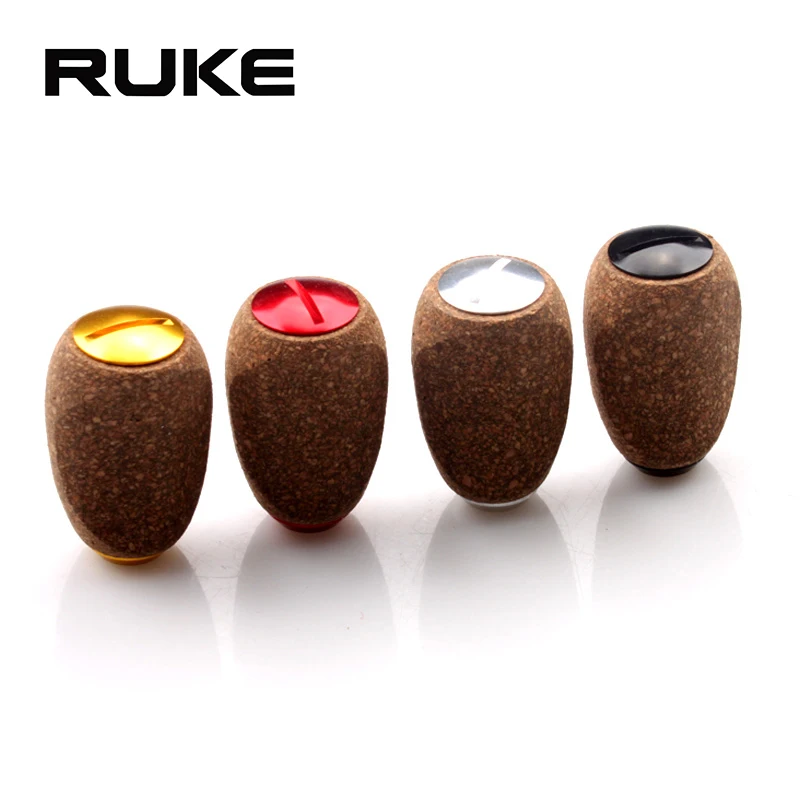 Perilla de mango de carrete de pesca RUKE, perilla de madera suave de goma material para carrete tipo D/S, accesorio de mango DIY incluye arandela de rodamientos - imagen 4